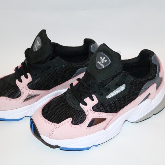 pink and black adidas falcon